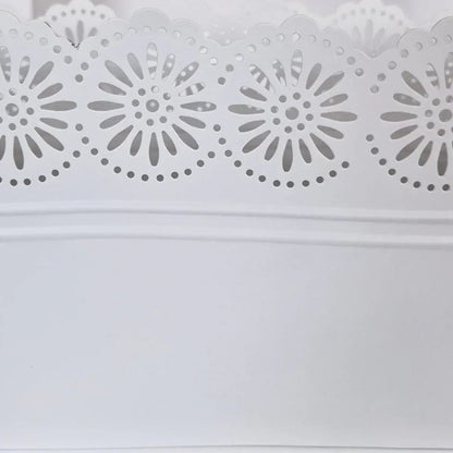 Vas decor din metal, Naimeed D2602, Alb, 130x275x135mm
