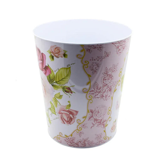Cos decor din metal, Naimeed D2645, culoare Alb-Roz / Multicolor, 26 x 22 cm