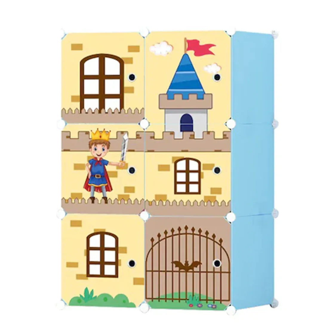 Dulap tip Soldat, D2656B, 6 Compartimente, Castle Style, Albastru