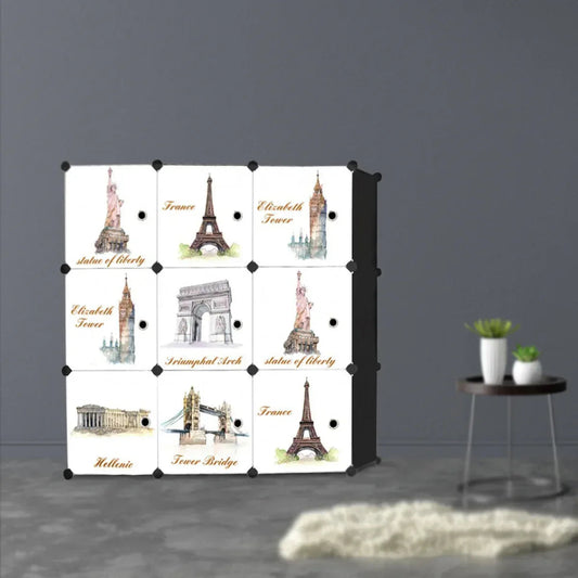 Dulap tip Soldat, Monuments Style, Negru, 9 Usi