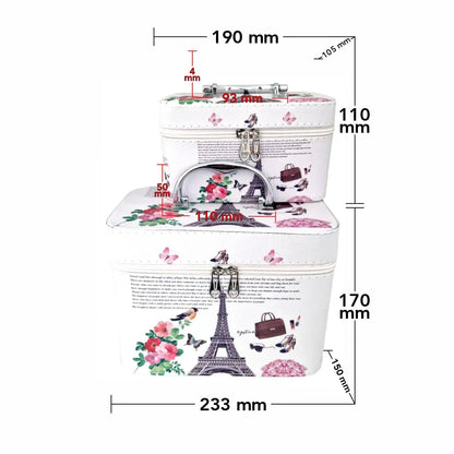 Set 2 Genti pentru cosmetice, Naimeed D269, Paris Negru