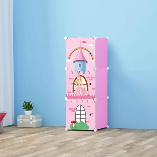 Dulap modular din plastic cu schelet metalic Castle Style, D3225, culoare Roz