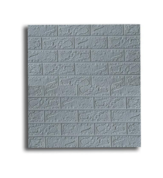 Tapet 3D autoadeziv, Naimeed D3314 Gri, model Caramida, 70 x 77 cm