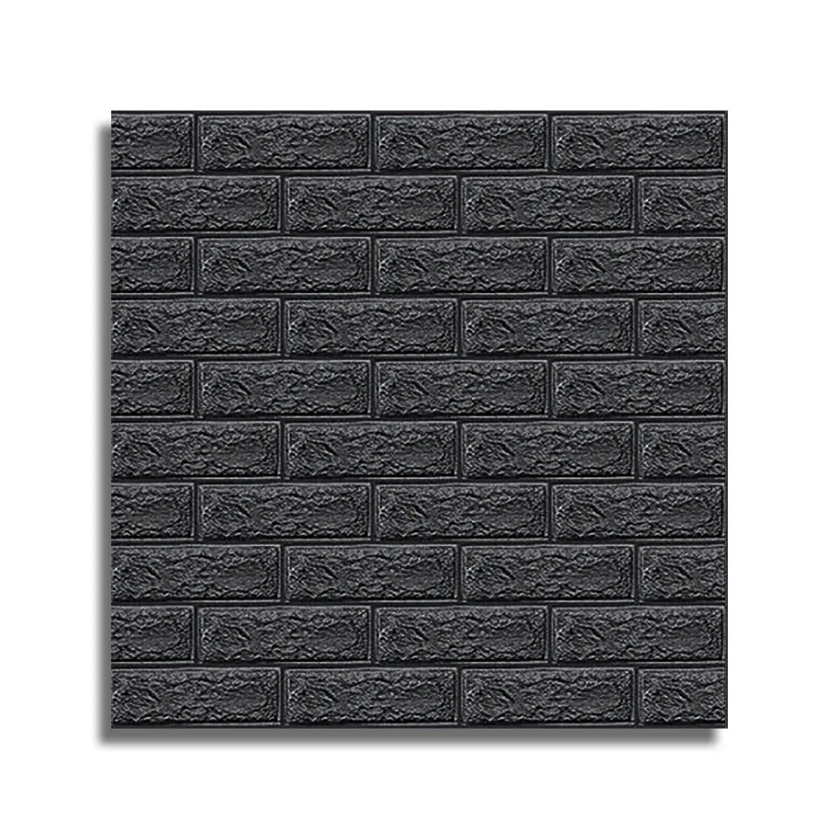 Tapet 3D autoadeziv, Naimeed D3402, model Caramida, 70 x 77 cm, 4mm grosime,  Negru