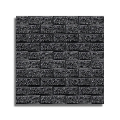 Tapet 3D autoadeziv, Naimeed D3402, model Caramida, 70 x 77 cm, 4mm grosime,  Negru