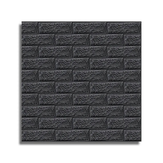 Tapet 3D autoadeziv, Naimeed D3402, model Caramida, 70 x 77 cm, 4mm grosime,  Negru