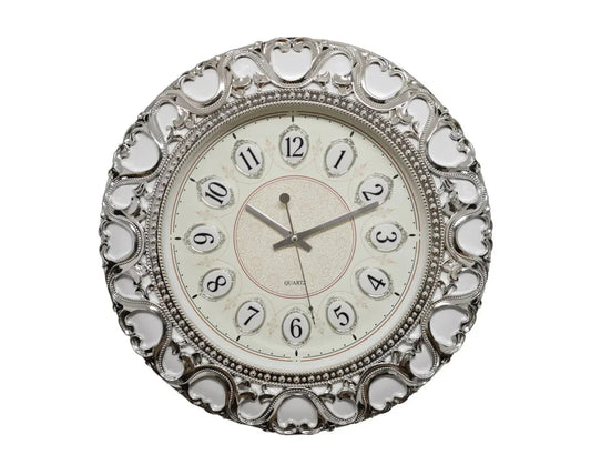 Ceas de perete 45 cm cu mecanism silentios, D3330 SILVER