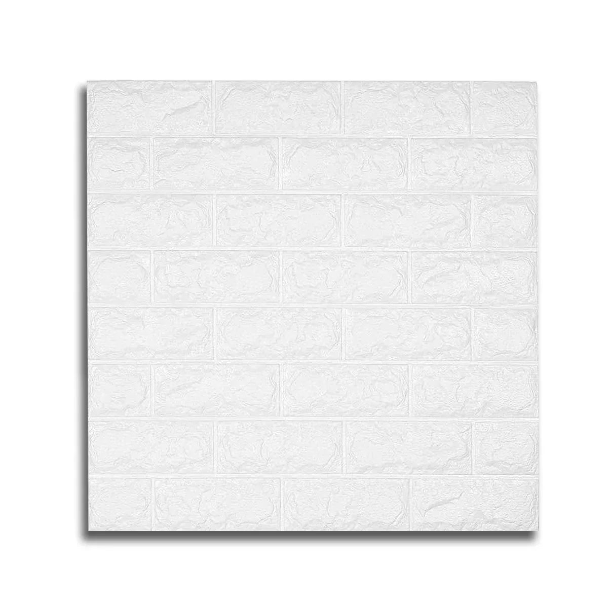Tapet 3D autoadeziv, Naimeed D3401 Alb, model Caramida, 70 x 77 cm