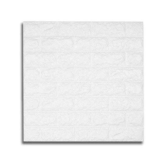 Tapet 3D autoadeziv, Naimeed D3401 Alb, model Caramida, 70 x 77 cm