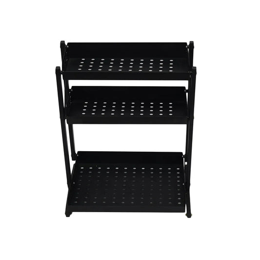 Raft pliabil cu 3 polite, Naimeed D3427, 55x33x30 cm Negru