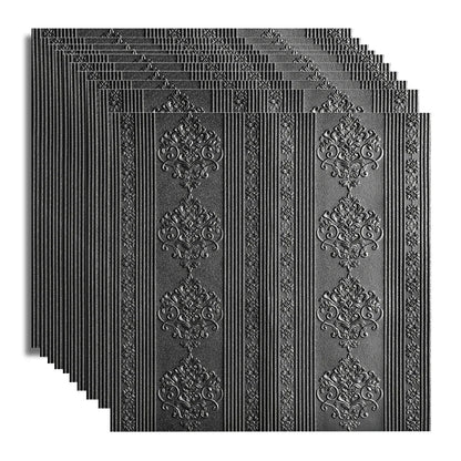 Set 10x Tapet 3D Autoadeziv, 5mm grosime, rezistent la apa, usor de curatat, 70x70cm, Naimeed D3601, model elegant, Negru