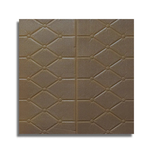 Set 10x Tapet 3D Autoadeziv, 5mm grosime, rezistent la apa, usor de curatat, 70x70cm, Naimeed D3606, model modern, Maro