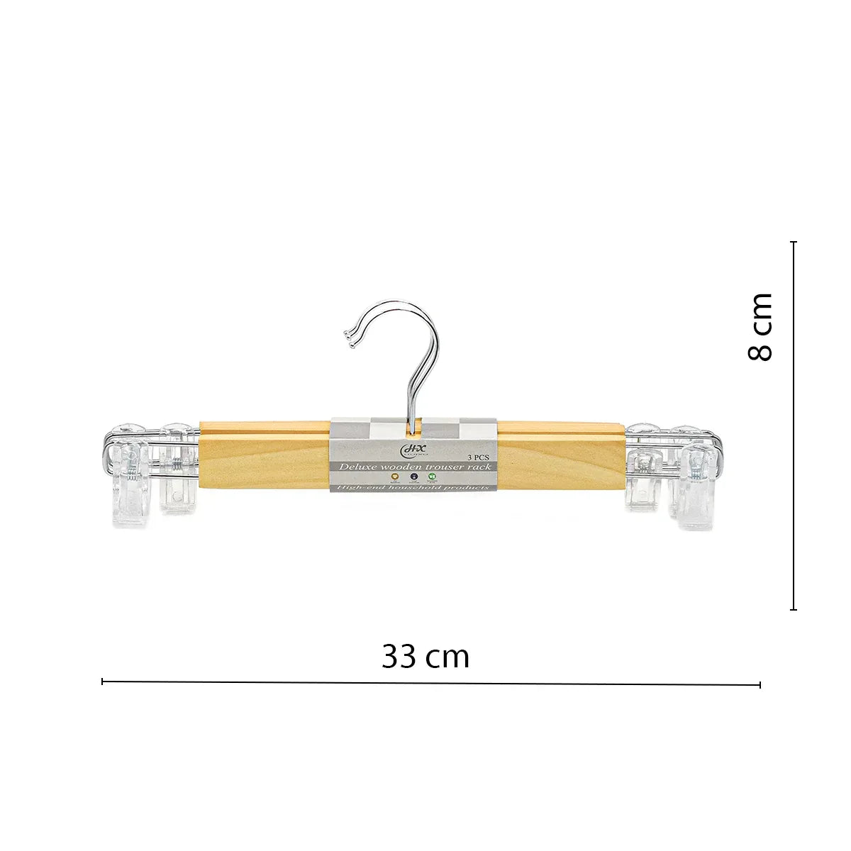 Set 3 umerase pentru fuste/pantaloni, lemn si metal, D3815