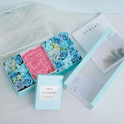 Aranjament floral elegant, flori de sapun, D4058, Blue