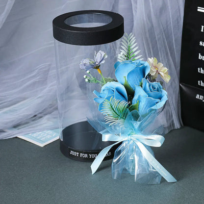 Aranjament floral elegant, flori de sapun, D4059, Blue