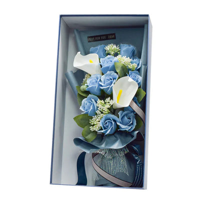 Aranjament floral elegant, flori de sapun, D4061, Blue