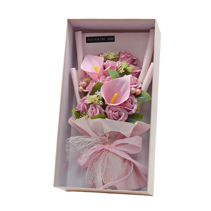 Aranjament floral elegant, flori de sapun, D4061, Roz
