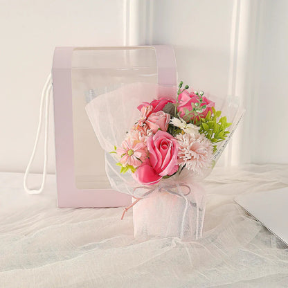 Aranjament floral elegant, flori de sapun, D4063, Roz