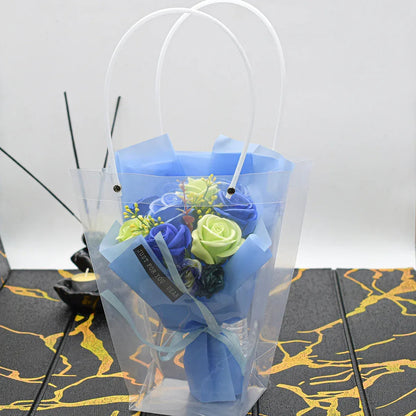 Aranjament floral elegant, flori de sapun, D4074, Blue