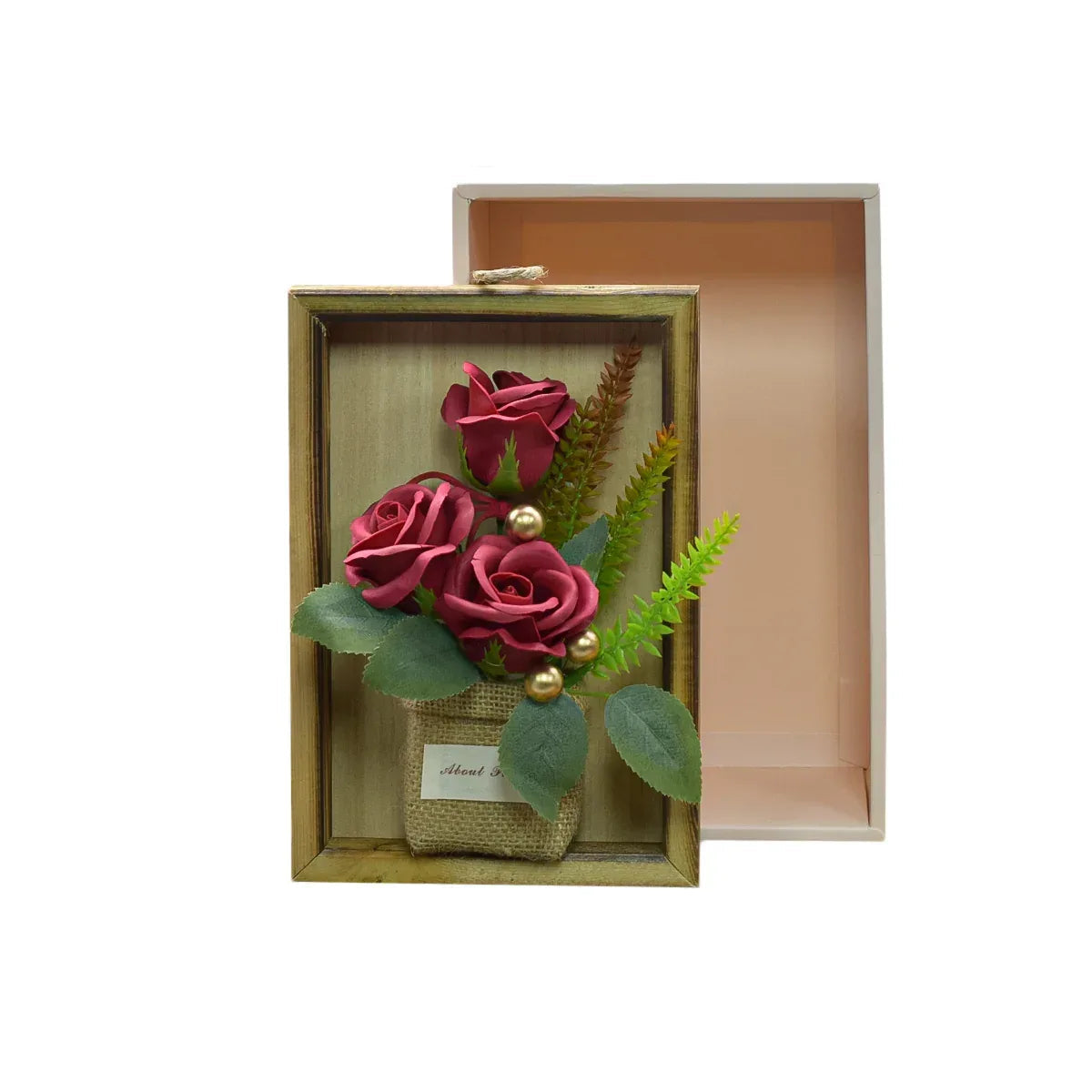 Aranjament floral elegant, flori de sapun, D4075, Rosu