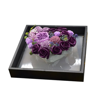 Aranjament floral elegant, flori de sapun, D4076, Mov