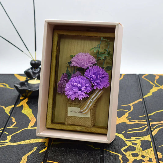 Aranjament floral elegant, flori de sapun, D4085, Mov