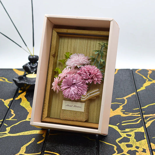 Aranjament floral elegant, flori de sapun, D4085, Roz