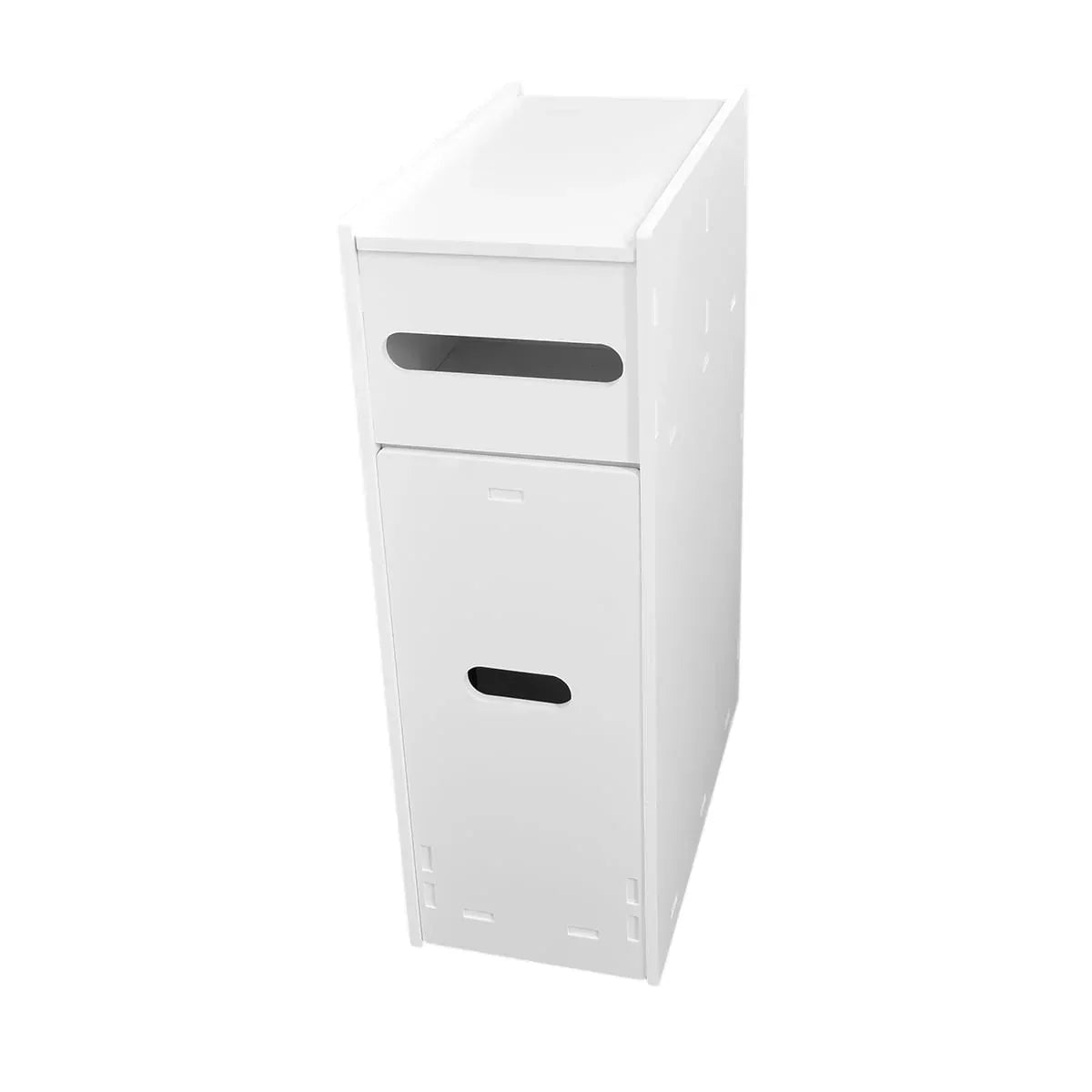 Dulapior pentru baie, cu capac si raft depozitare produse curatenie, D41, culoare Alb, 96 x 40 x 20 cm