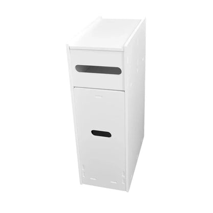 Dulapior pentru baie, cu capac si raft depozitare produse curatenie, D41, culoare Alb, 96 x 40 x 20 cm