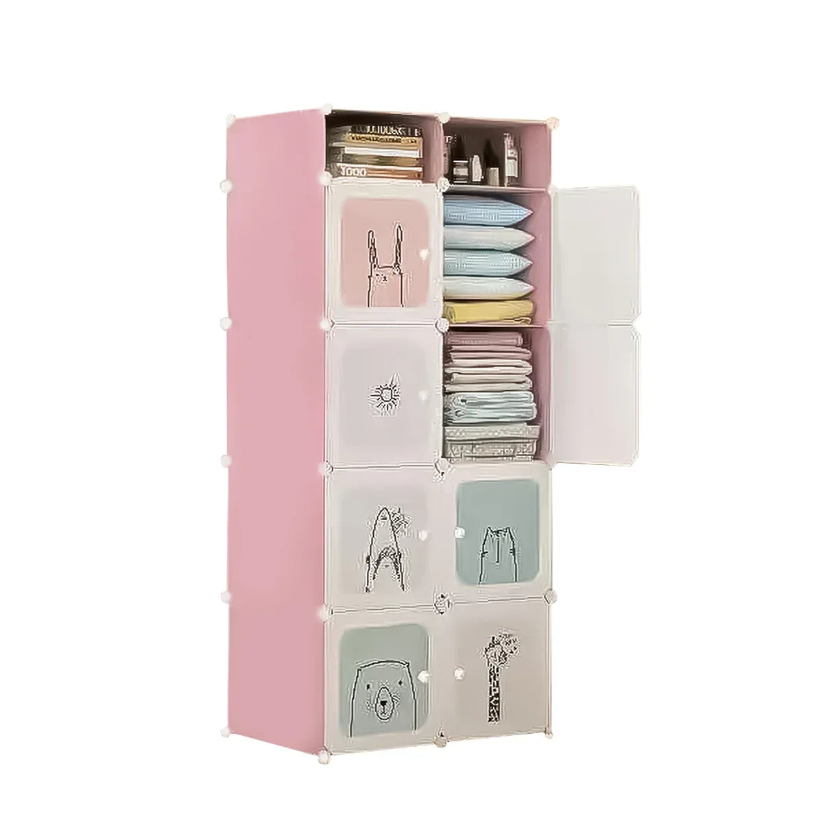 Dulap Modular, 10 Compartimente, D4118, Roz