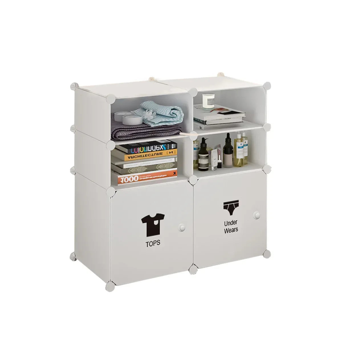 Dulap Modular, 6 Compartimente, D4123, Alb