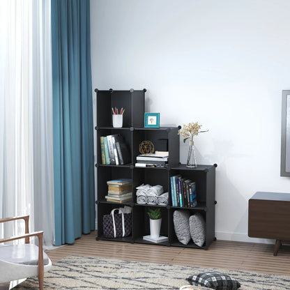 Dulap Modular, 9 Compartimente, fara usi, Naimeed D4136, Negru