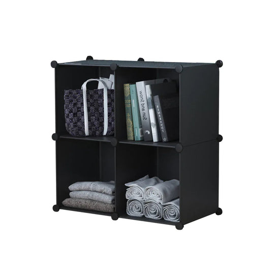 Dulap Modular, 4 Compartimente, fara usi, Naimeed D4139, Negru