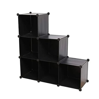 Dulap Modular, 6 Compartimente, fara usi, Naimeed D4142, Negru