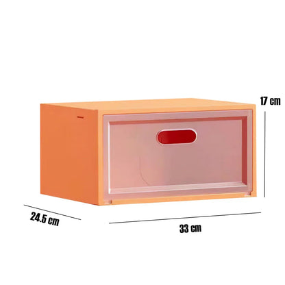 Set 3 cutii pentru depozitare pantofi, Naimeed D4152, polipropilena, Portocaliu