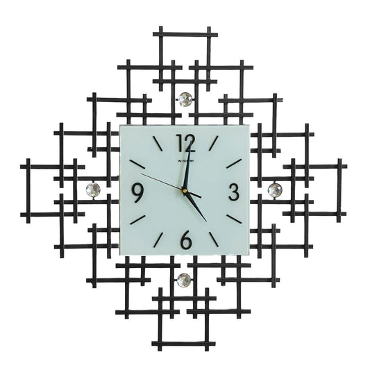 Ceas de perete, stil elegant, Metal, mecanism Silentios, D4178, 60 cm, Negru