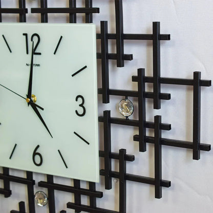 Ceas de perete, stil elegant, Metal, mecanism Silentios, D4178, 60 cm, Negru