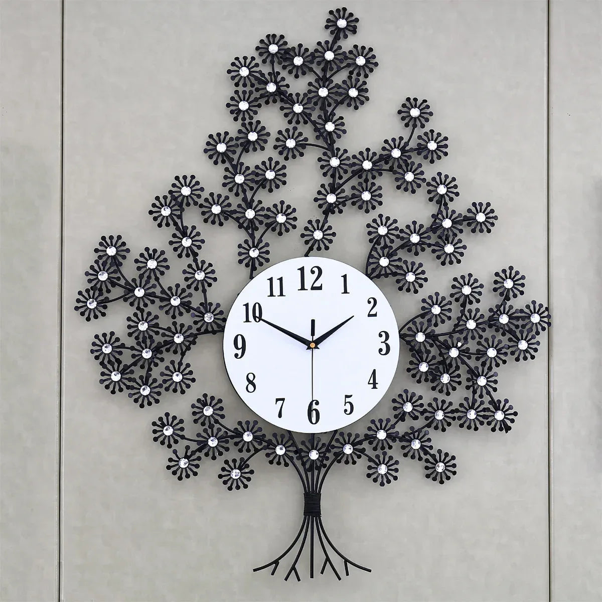 Ceas de perete, stil elegant, Metal, mecanism Silentios, D4182, 80*65 cm, Negru