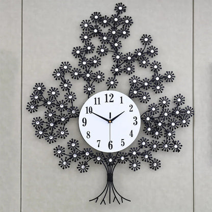 Ceas de perete, stil elegant, Metal, mecanism Silentios, D4182, 80*65 cm, Negru
