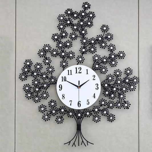Ceas de perete, stil elegant, Metal, mecanism Silentios, D4182, 80*65 cm, Negru