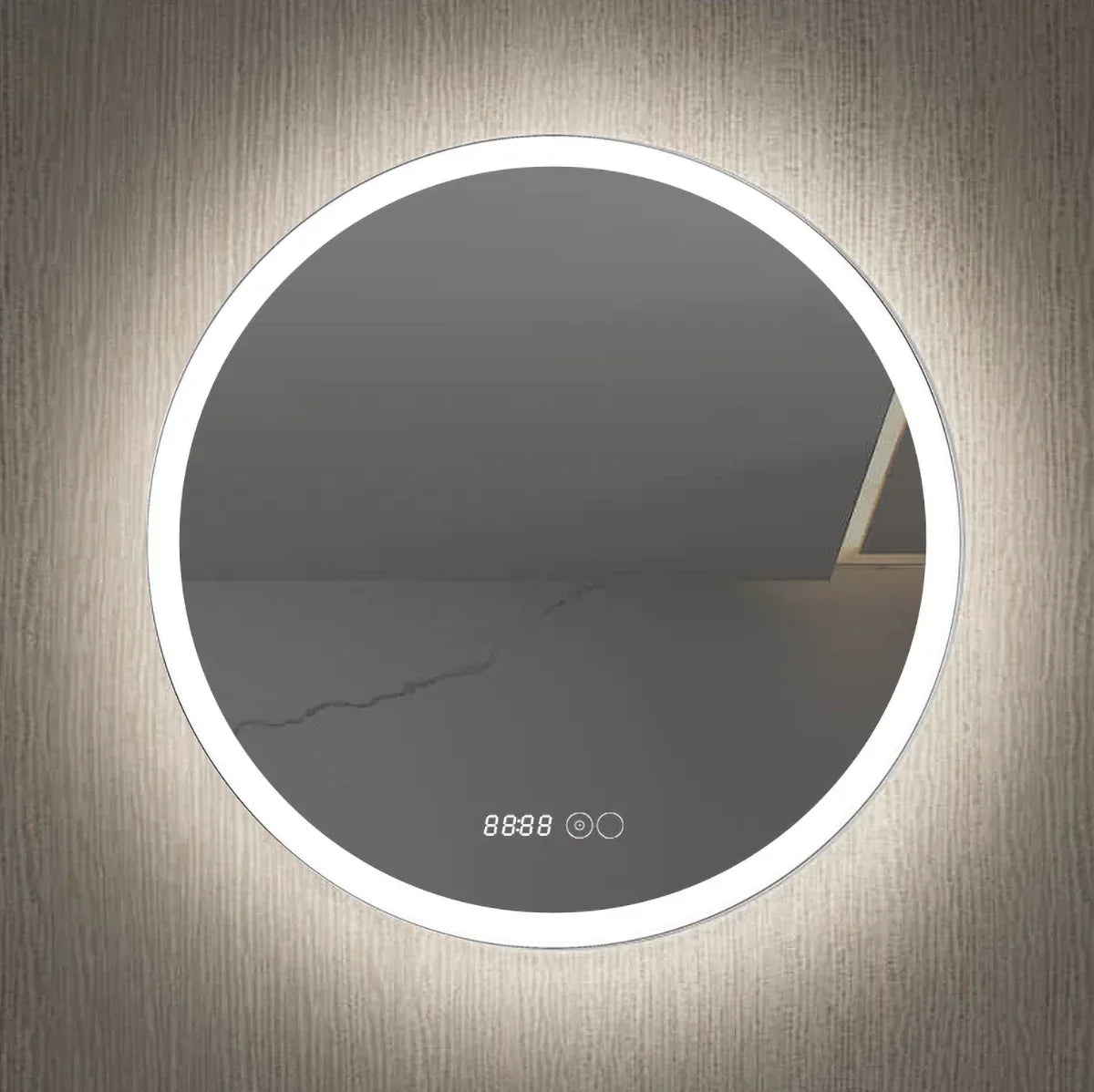 Oglinda baie, sistem iluminare LED, IP44, 80cm, D4216, Dezaburire, Touch, Ceas