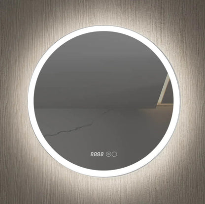 Oglinda baie, sistem iluminare LED, IP44, 80cm, D4216, Dezaburire, Touch, Ceas