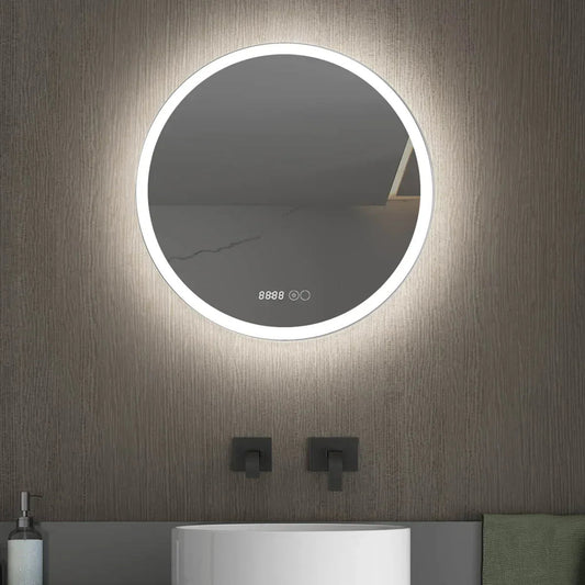 Oglinda baie, sistem iluminare LED, IP44, 80cm, D4216, Dezaburire, Touch, Ceas