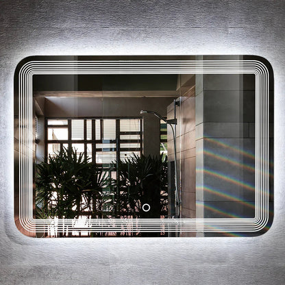 Oglinda baie, sistem iluminare LED, IP44, 100x70cm, D4224, Dezaburire, Touch