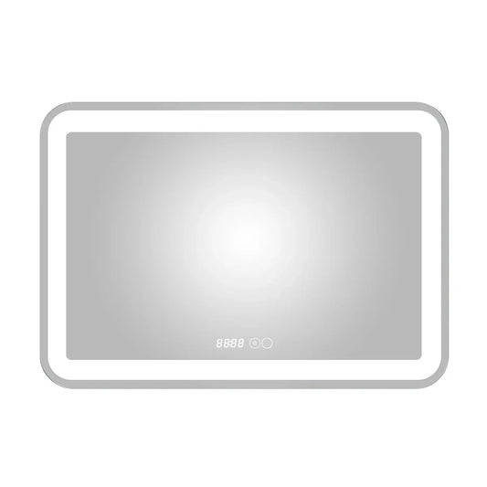 Oglinda baie, sistem iluminare LED, IP44, 100x70cm, D4230, Dezaburire, Touch, Ceas