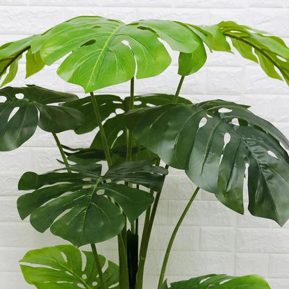 Planta artificiala, Monstera fara ghiveci, 15 frunze, D4292, 150cm, verde