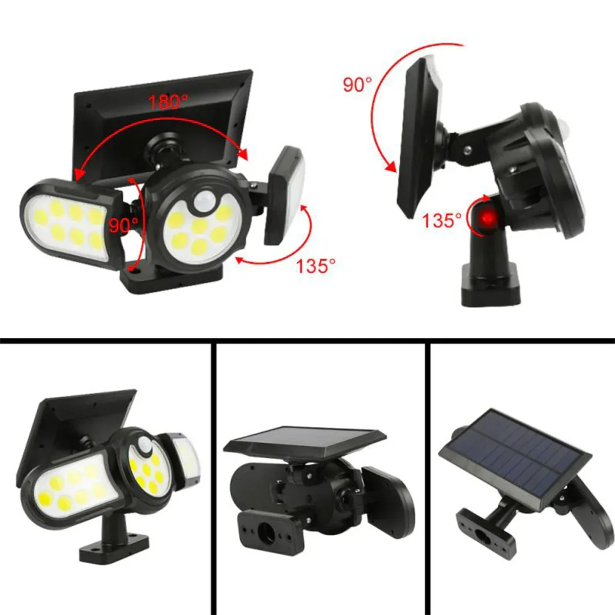 Lampa solara, cu senzor de miscare, lumina LED, acumulator, Naimeed D4319, COB 140 LED-uri