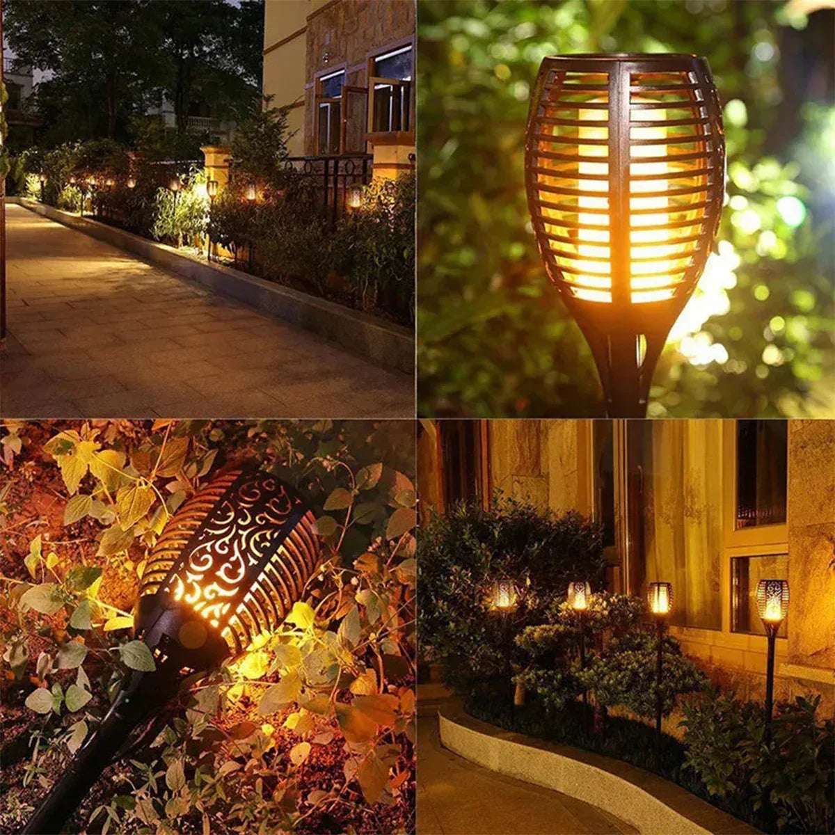 Lampa solara, efect de flacara, lumina LED, acumulator, Naimeed D4361, 33 LED-uri