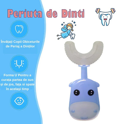 Periuta de Dinti Circulara U-shape, pentru Copii 3-6 ani, Naimeed D4366, Albastru