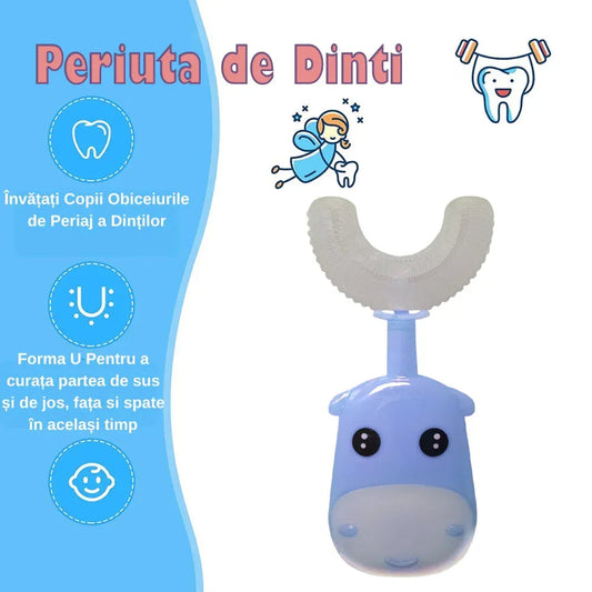 Periuta de Dinti Circulara U-shape, pentru Copii 3-6 ani, Naimeed D4366, Albastru